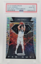 2019-20 Panini Prizm Luka Doncic PSA 10 2nd Year Far Out! Fast Break Card #21