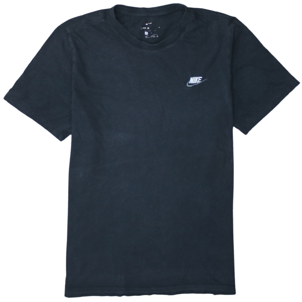 Nike Mens T Shirt Black Cotton Dri Fit Relaxed Small Swoosh Logo Sports Tee M