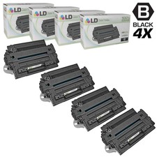 LD Reman Replacements CE255A 55A Set of 4 Black Toner for HP P3015 P3010 M525f