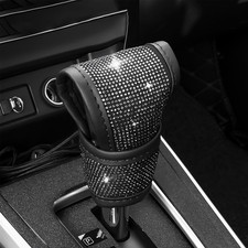 Bling Rhinestone Gear Shift Knob Cover, Car Interior Decor White White