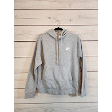 Nike Sportswear Womens Gray Solid Basic Long Sleeve Pullover Hoodie Size Small