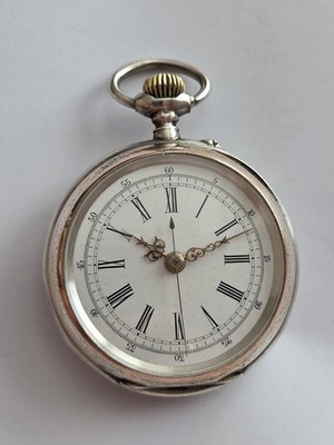 schwere Silber Herren Taschenuhr mit Zentralsekunde um 1895 RARITÄT