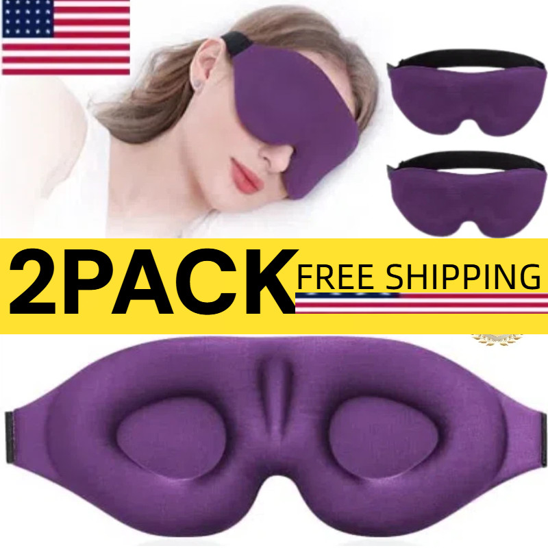 3D Travel Silk Eye Mask Sleeping Soft Padded Shade Cover Rest Relax Blindfold~