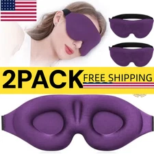 3D Travel Silk Eye Mask Sleeping Soft Padded Shade Cover Rest Relax Blindfold~