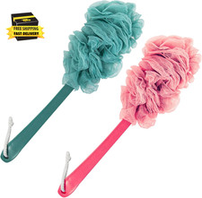 Back Scrubber for Shower, Loofah Sponge Brush Exfoliating Body, Long Handle Scru