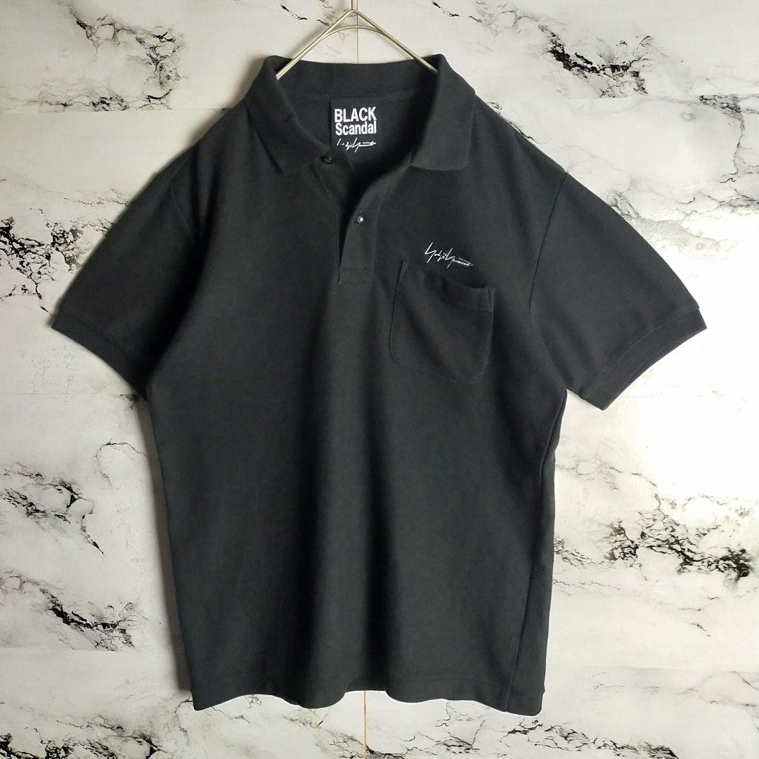 トップス Yohji Yamamoto Logo Polo Shirt Yohji Yamamoto Polo Shirt Embroidered Logo Short Sleeve Used