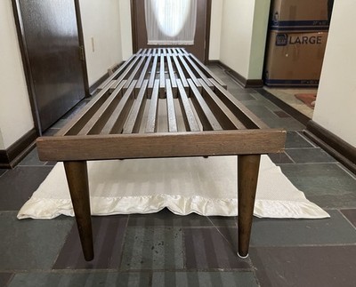 Vintage Mid Century Modern Expanding Slat Bench Coffee Table