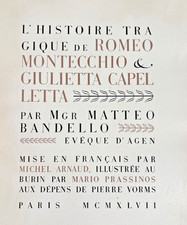 Romeo & Giulietta, Pierre Vorms, Paris, 1947, Limited Ed of 242, Mario Prassinos
