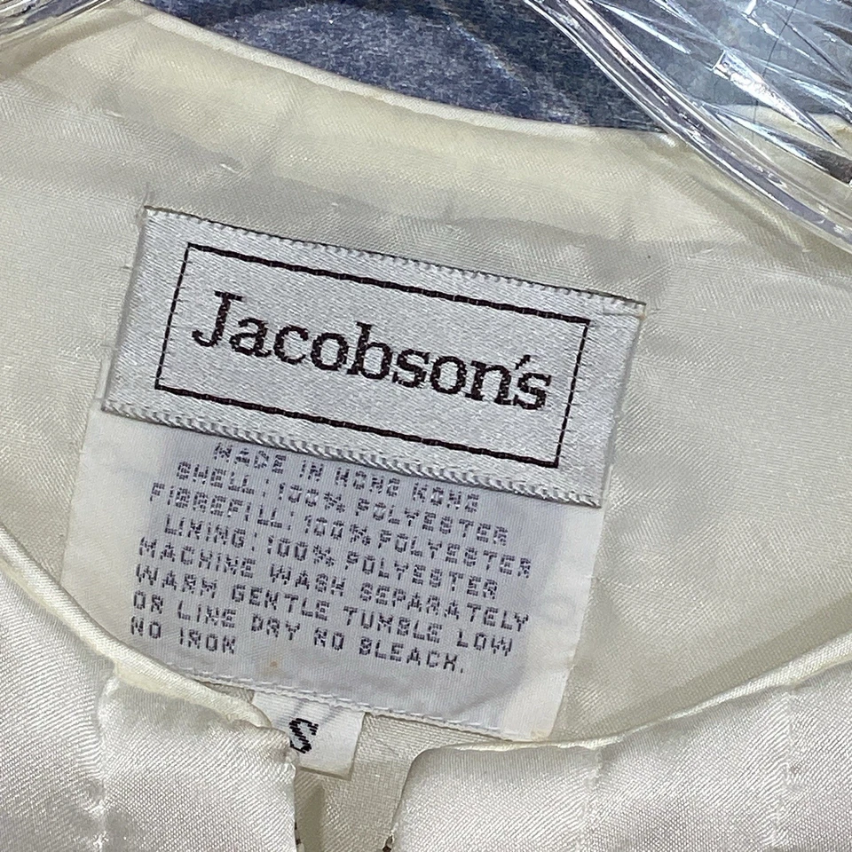 IMPRESIONANTE ABRIGO ACOLCHADO SATINADO MARFIL JACOBSON’S de colección talla pequeña Foto 3 de 4