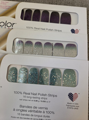 Color Street Nail Polish Strips Perfect Poison Pacific Waters Party Envy Glitter