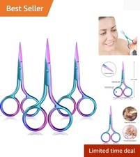 Durable Rainbow Mini Scissors Set - Perfect for Mustache and Beard Grooming