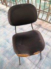 Sedia ufficio Olivetti Vintage anni 70 pelle nera da restaurare