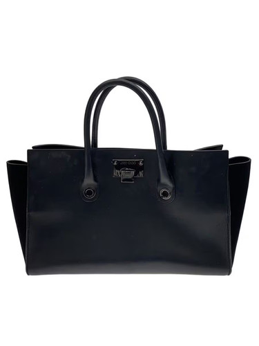 JIMMY CHOO Leather Tote Bag, Blue, Solid Color, 015cj0