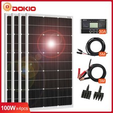 Dokio 100w 200w 400w Rigid Monocrystalline Solar Panel Kit for Home/Backup Power