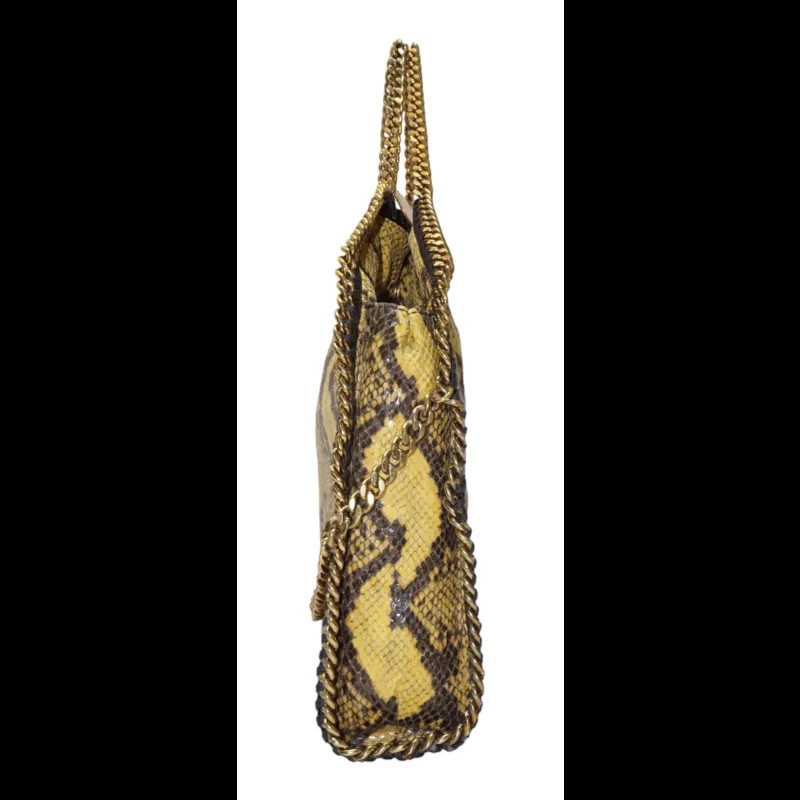Stella McCartney Yellow/Black Python Effect Faux … - image 4