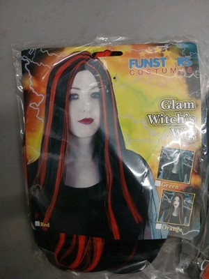 orange schwarze Gothic lange Vampir Hexe Zombie Braut Perücke Haarteil Halloween