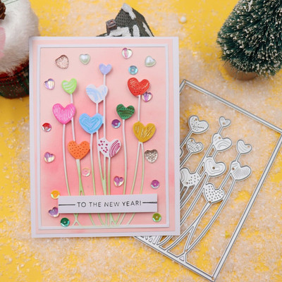 Heart Balloon Die Cuts for Card Making Plants Stamps Cutting Dies for DIY Paper