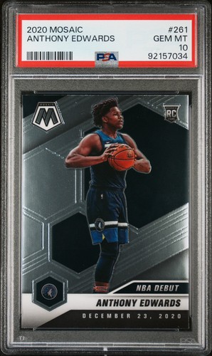 Anthony Edwards  PSA 10 Rookje 2020-21 Panini Mosaic - NBA Debut #261 (RC)