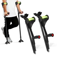 Adjustable Forearm Crutches for Adults - Heavy-Duty Aluminum, Ergonomic Grip, Qu
