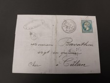 LOT#450 FRANCE NAPOLEON 22 SUR LETTRE ETOILE CAD PARIS + cad Type 22 COTE 70€