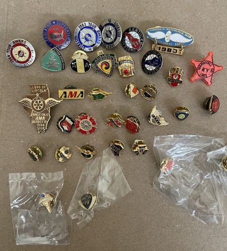 Lot of Vintage AMA American Motorcycle Association Metal Lapel Pins Pinbacks
