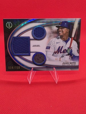 2026 Topps Tribute Juan Soto Blue Triple Game Used Relic 038/150 Mets