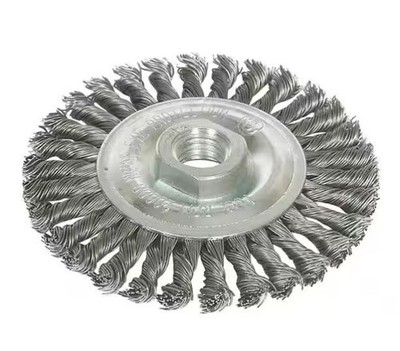 Robtec 4 in. x 5/8 in.-11 Threaded Arbor Stringer Bead Twist Wire Wheel Brush