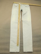 Diesel Size 25 Womens White Cotton Blend Getlegg Slim-Skinny Low Waist Jeans 160