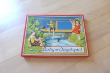 Stara antyczna vintage śmieszna gra wędkarska 1920 1930 planszowa gra dla dzieci