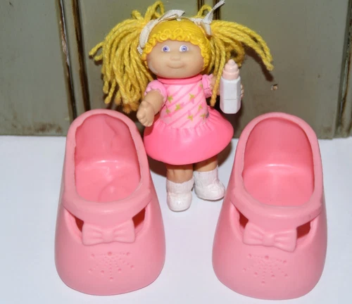 1984 Cabbage Patch Kids Doll GATA BOX Pink Bow Mary Janes Shoes CPK Figure Vtg