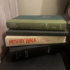 Lot of 4 Books Black Cloth Bindings Decor Staging Display Goth Vintage New