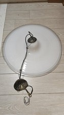 Lampadario Sospensione in Vetro di Murano disco Bianco Nero Vintage 1 Luce E27 2