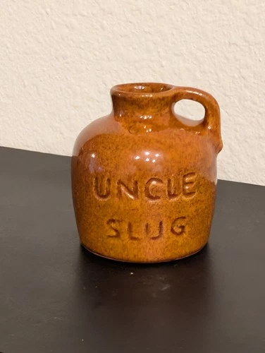 Vintage Frankoma Uncle Slug Miniature Jug In  Sorghum Brown Glaze