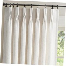 Pinch Pleated Linen Curtains 84 Inch Long 2 40"W x 84"L Pack of 2 Natural