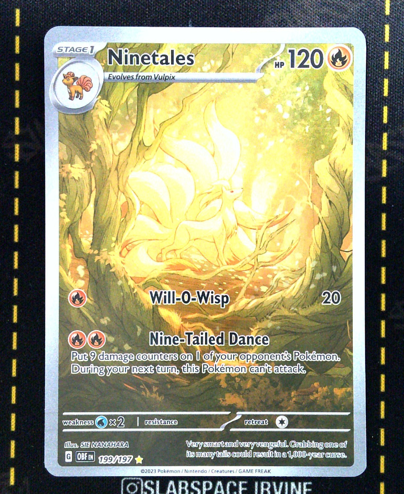 2023 POKEMON OBF EN-OBSIDIAN FLAMES ILLUSTRATION RARE #199 NINETALES