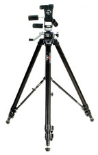 BOGEN/MANFROTTO BLACK 3236 PROFESSIONAL TRIPOD WITH 3047 HEAD  HEX PLATE. NICE 