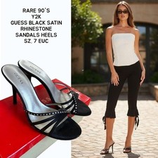 RARE ARCHIVAL 90'S Y2K GUESS SATIN MULES size 7 EUC