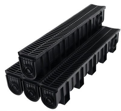 Drainage Trench Driveway Channel Drain Kit Plastic Grate-5.9''x5.1'' 3/4/5/6 Pack