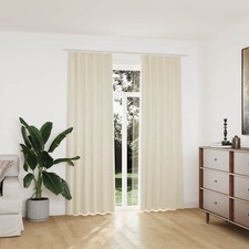 Curtains blackout 2 pcs with hooks 140x225 cm velvet cream