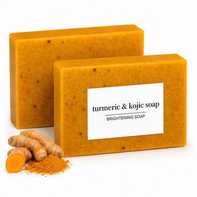 2-Pack Turmeric Glow Soap Bar - Lemon & Kojic Acid, Removing Dark Spots
