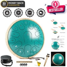 Melodic 13-Inch Steel Tongue Drum in D Major - Beautiful Sounds Craftsmanship