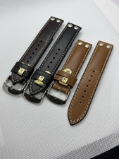 Pilot Watch Strap, Premium Leather W/rivets, Black, Brown, Tan
