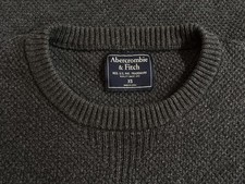 ABERCROMBIE & FITCH Pullover anthrazit Perlmuster S M unisex