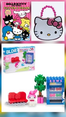 Hello Kitty and Friends 3 PC BUNDLE -120 Pcs BLDR -Tin Box & Coloring Book