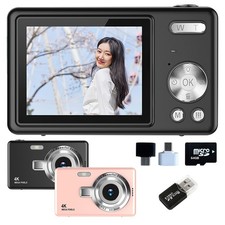 Digital Camera LCD Display Screen 16X Zoom Anti-Shake Camera With 64GB SD Card