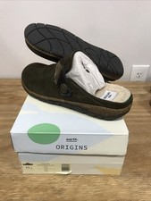 Earth Origins Warm-Lined Suede Clogs Eloise Olive Sue 11W New In Box