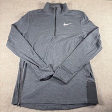 Nike Dri-FIT Running Pullover Mens Large Gray 1/4 Zip Reflective 928557-011