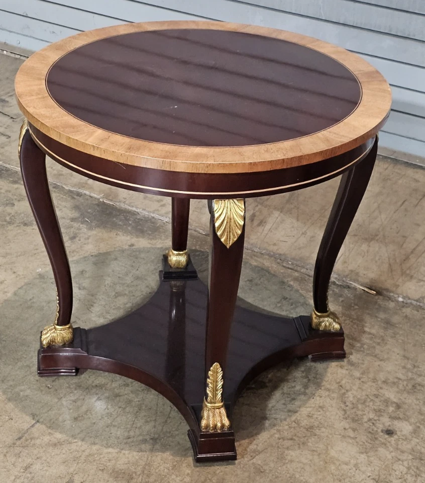 Mesa consola Kindel Winterthur estilo imperio con bandas de caoba y madera satinada Foto 4 de 4