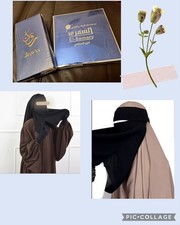 Eating niqab. beautiful material in box. single layer and flip style islam hijab