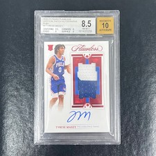 2020 Panini Flawless Vertical Patch Ruby #9 Tyrese Maxey signed BGS 8.5 Auto 10